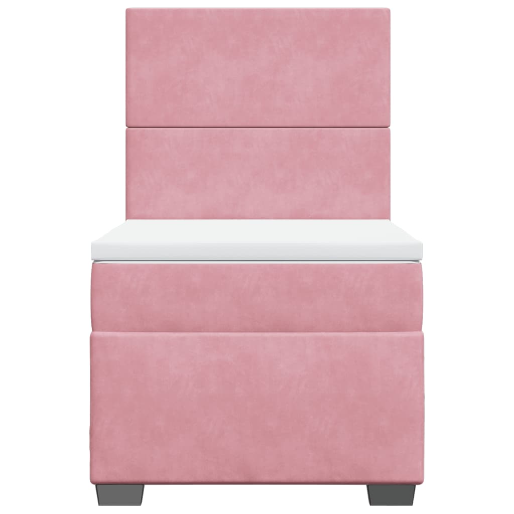 Giroletto a Molle con Materasso Rosa 90x200 cm in Velluto