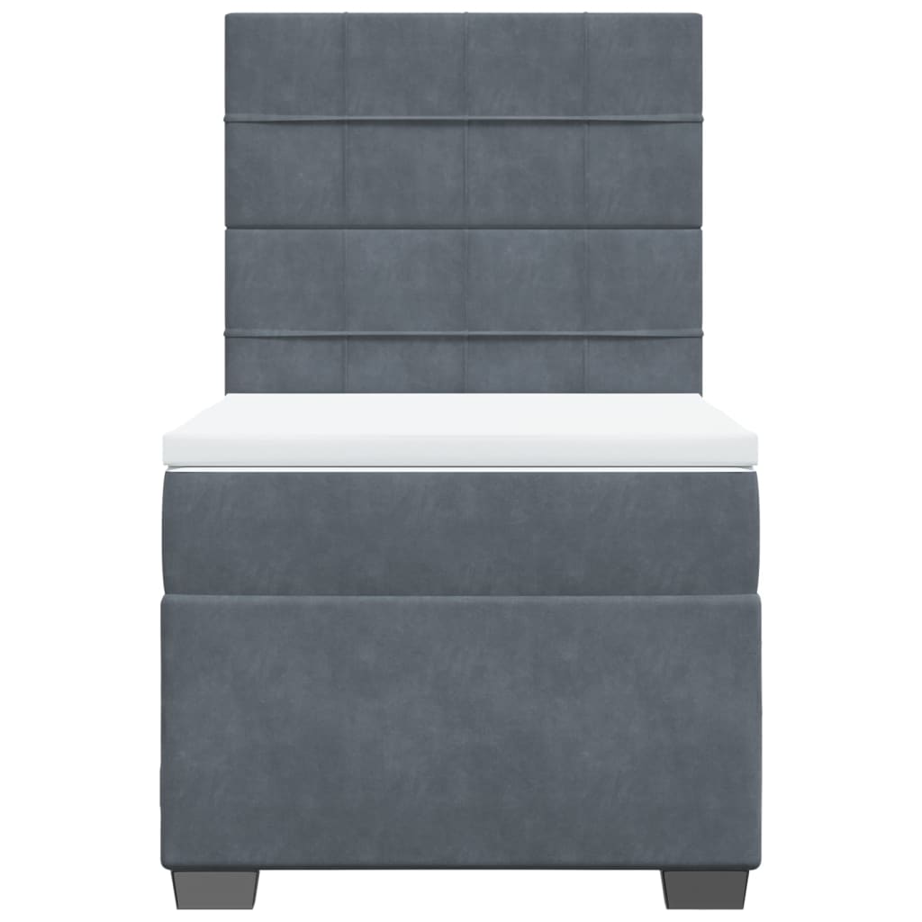Giroletto a Molle con Materasso Grigio Scuro 90x200 cm Velluto - homemem39