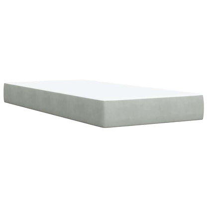 Giroletto a Molle con Materasso Grigio Chiaro 90x200 cm Velluto