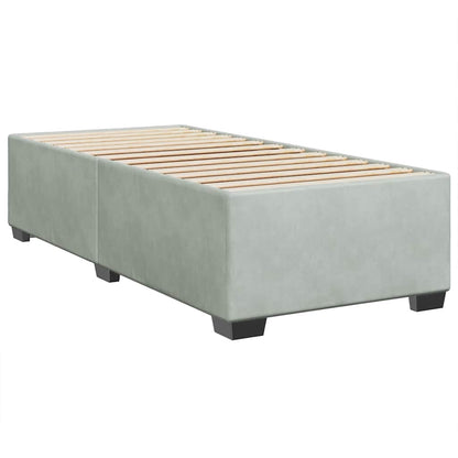Giroletto a Molle con Materasso Grigio Chiaro 90x200 cm Velluto