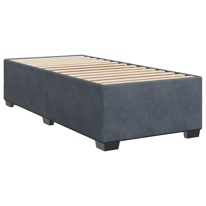 Giroletto a Molle con Materasso Grigio Scuro 90x200 cm Velluto