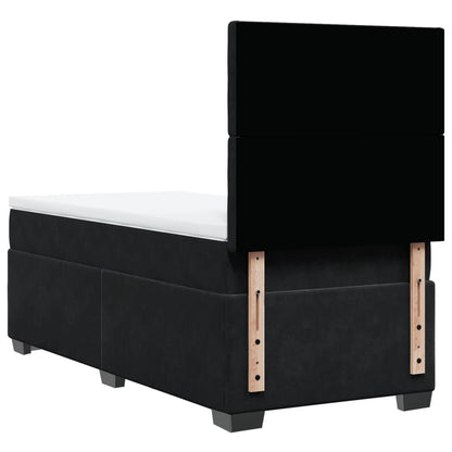 Giroletto a Molle con Materasso Nero 90x200 cm in Velluto