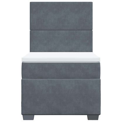 Giroletto a Molle con Materasso Grigio Scuro 100x200 cm Velluto