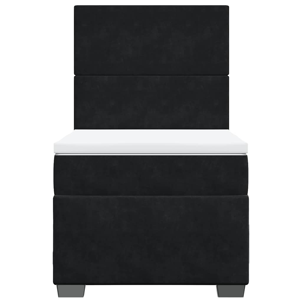Giroletto a Molle con Materasso Nero 100x200 cm in Velluto - homemem39