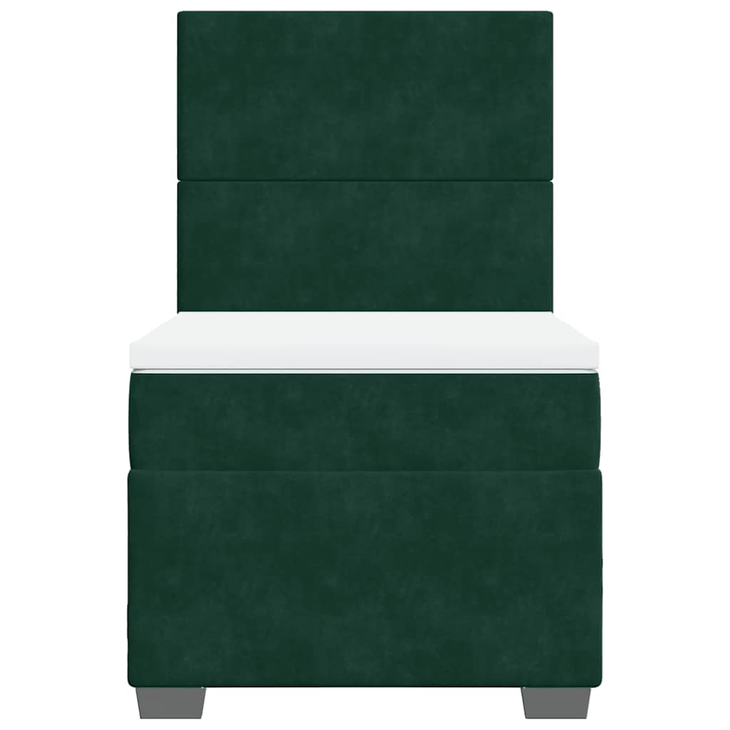 Giroletto a Molle con Materasso Verde Scuro 100x200 cm Velluto