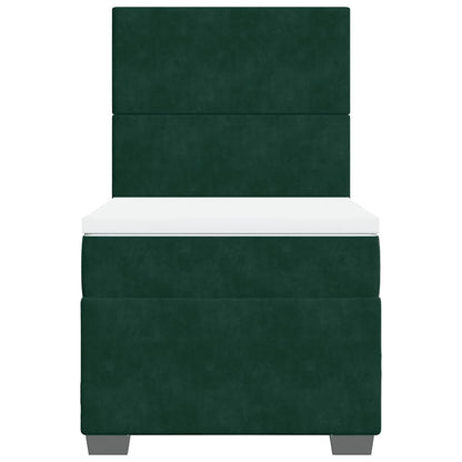 Giroletto a Molle con Materasso Verde Scuro 100x200 cm Velluto