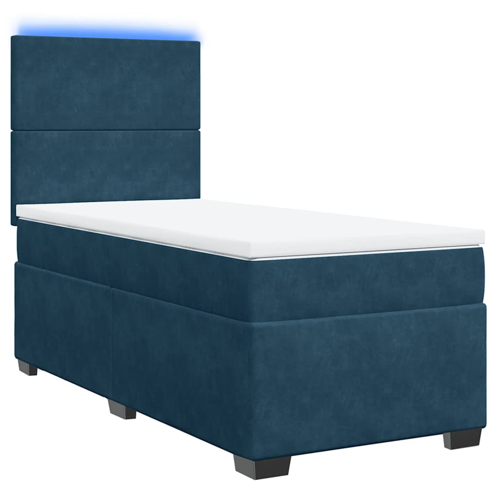 Giroletto a Molle con Materasso Blu 100x200 cm in Velluto | homemem39