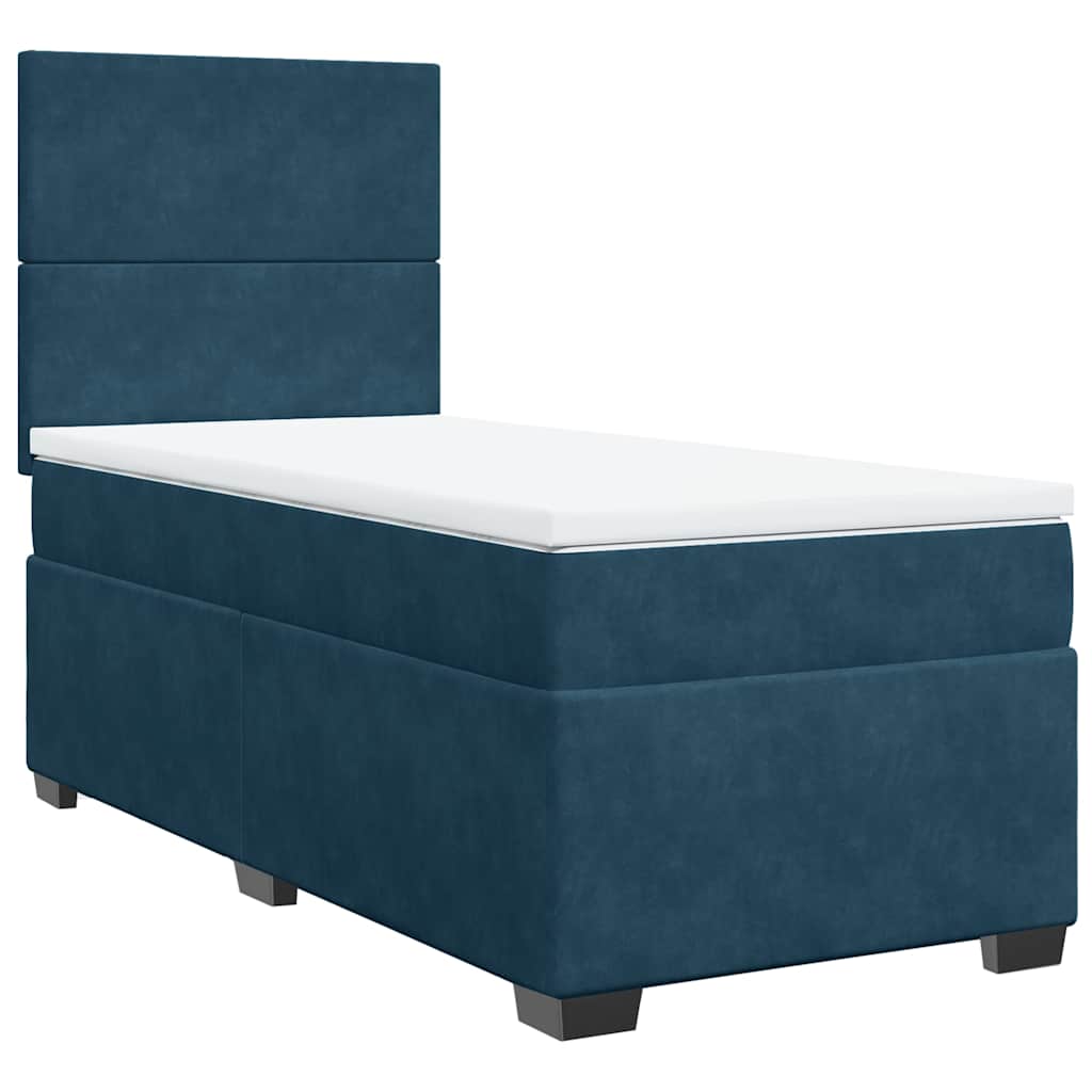 Giroletto a Molle con Materasso Blu 100x200 cm in Velluto | homemem39