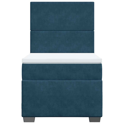 Giroletto a Molle con Materasso Blu 100x200 cm in Velluto | homemem39