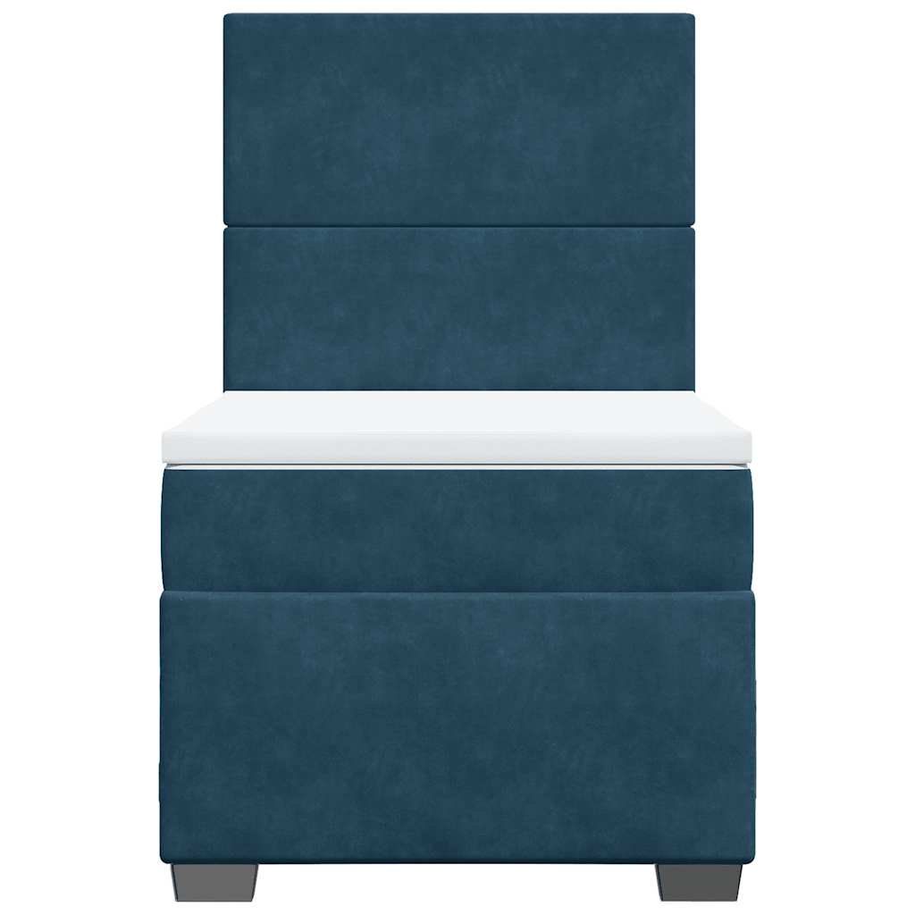 Giroletto a Molle con Materasso Blu 100x200 cm in Velluto