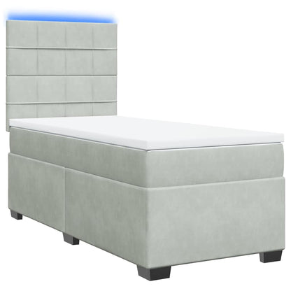 Giroletto a Molle con Materasso Grigio Chiaro 100x200cm Velluto | homemem39