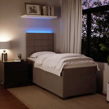 Giroletto a Molle con Materasso Grigio Chiaro 100x200cm Velluto | homemem39