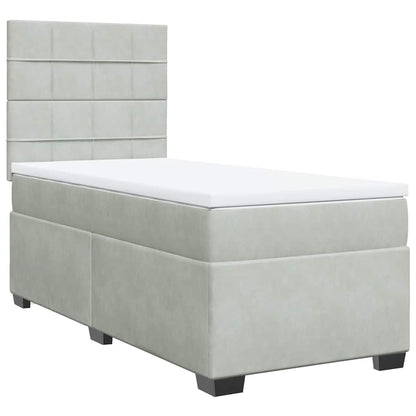 Giroletto a Molle con Materasso Grigio Chiaro 100x200cm Velluto | homemem39