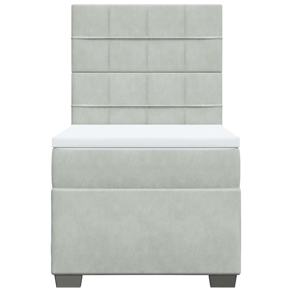 Giroletto a Molle con Materasso Grigio Chiaro 100x200cm Velluto | homemem39