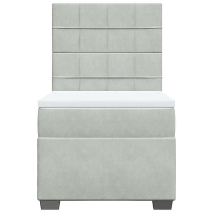 Giroletto a Molle con Materasso Grigio Chiaro 100x200cm Velluto | homemem39