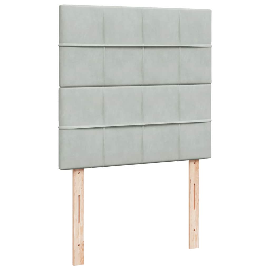 Giroletto a Molle con Materasso Grigio Chiaro 100x200cm Velluto | homemem39