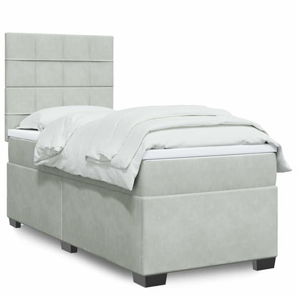 Giroletto a Molle con Materasso Grigio Chiaro 100x200cm Velluto | homemem39