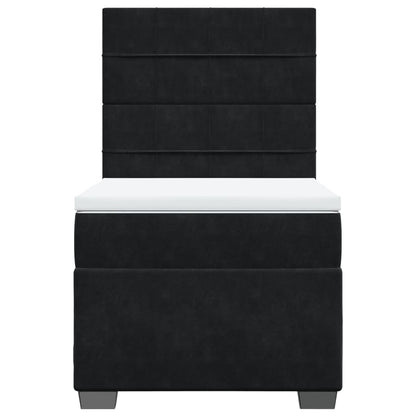 Giroletto a Molle con Materasso Nero 100x200 cm in Velluto