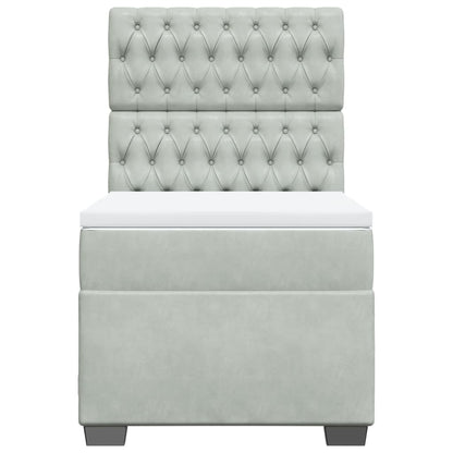 Giroletto a Molle con Materasso Grigio Chiaro 100x200cm Velluto - homemem39