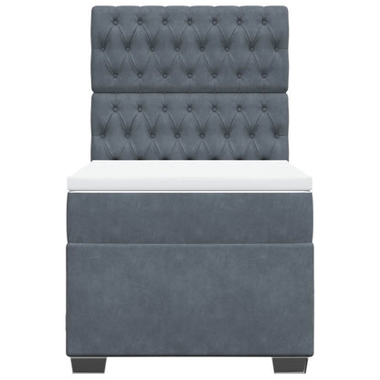 Giroletto a Molle con Materasso Grigio Scuro 100x200 cm Velluto - homemem39