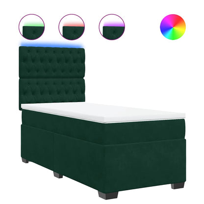 Giroletto a Molle con Materasso Verde Scuro 100x200 cm Velluto