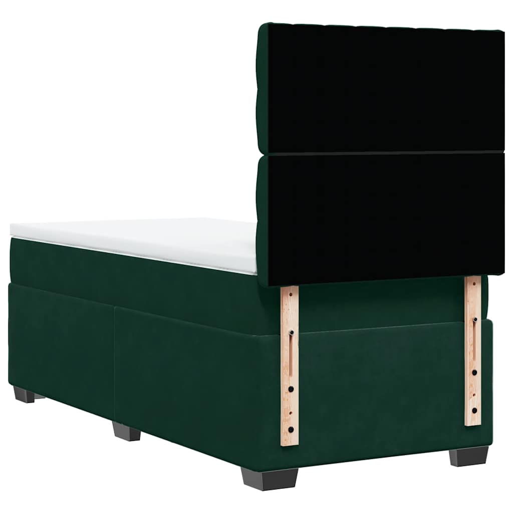 Giroletto a Molle con Materasso Verde Scuro 100x200 cm Velluto