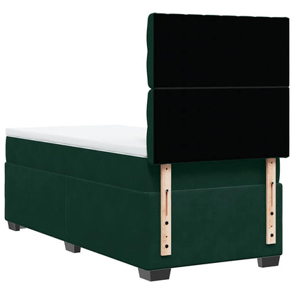 Giroletto a Molle con Materasso Verde Scuro 100x200 cm Velluto