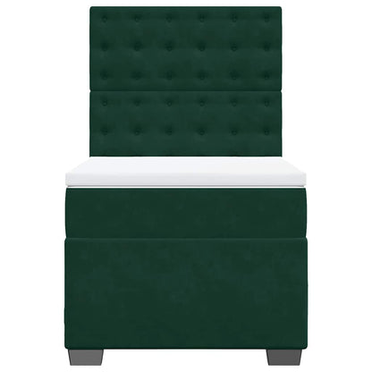 Giroletto a Molle con Materasso Verde Scuro 100x200 cm Velluto