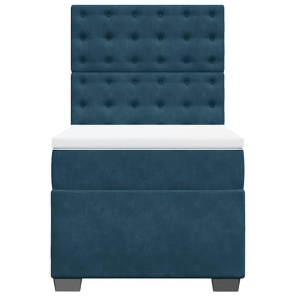 Giroletto a Molle con Materasso Blu 100x200 cm in Velluto | homemem39