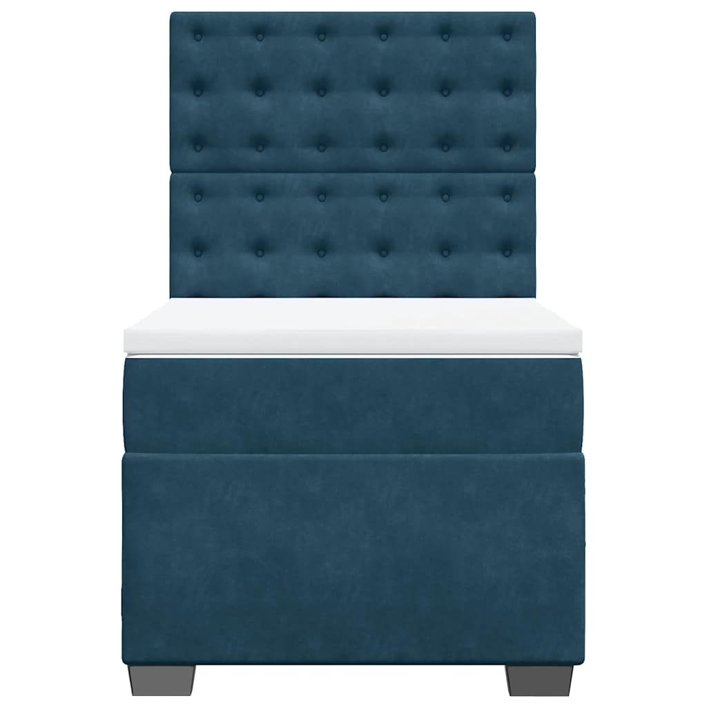 Giroletto a Molle con Materasso Blu 100x200 cm in Velluto