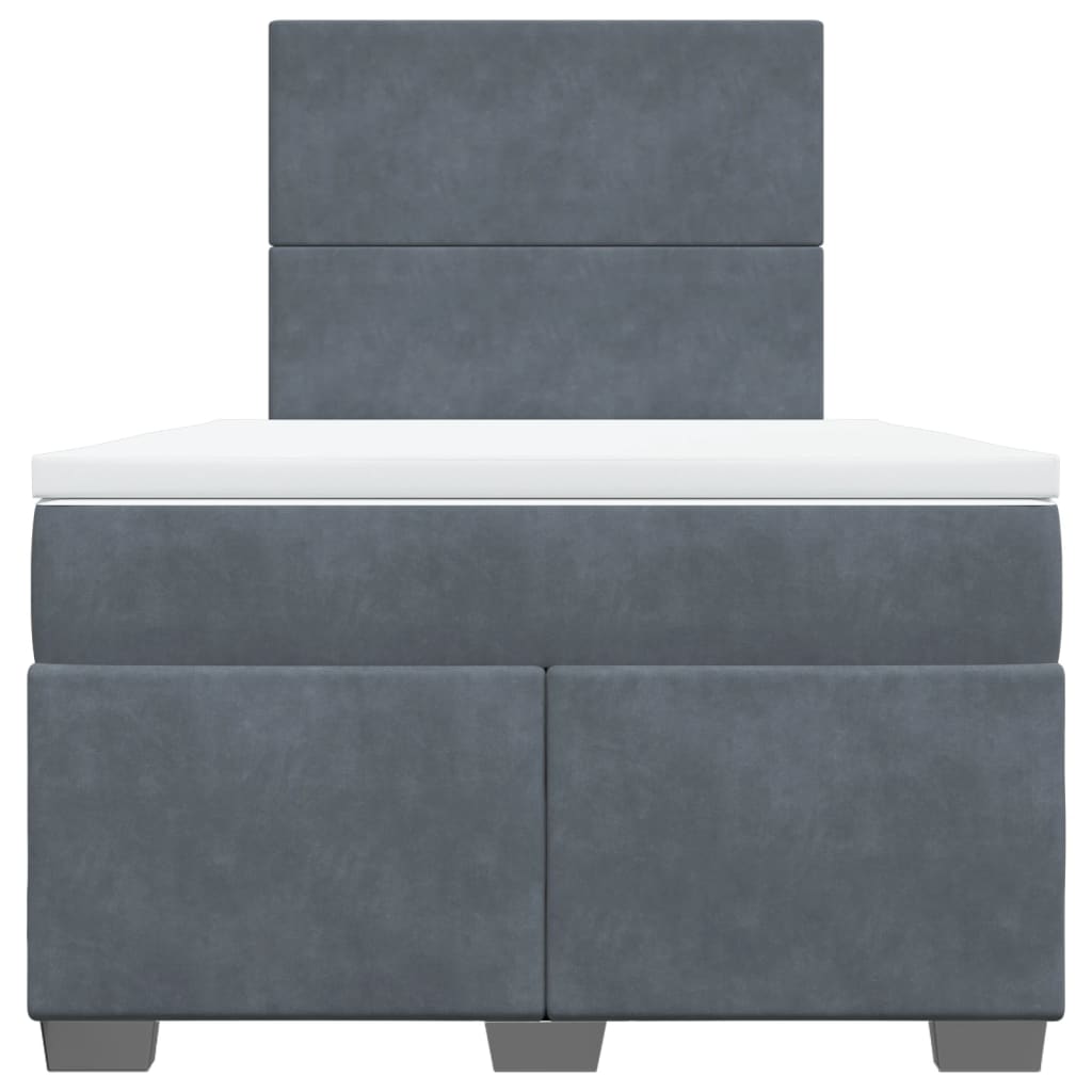 Giroletto a Molle con Materasso Grigio Scuro 120x190 cm Velluto - homemem39