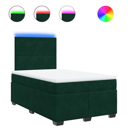 Giroletto a Molle con Materasso Verde Scuro 120x190 cm Velluto