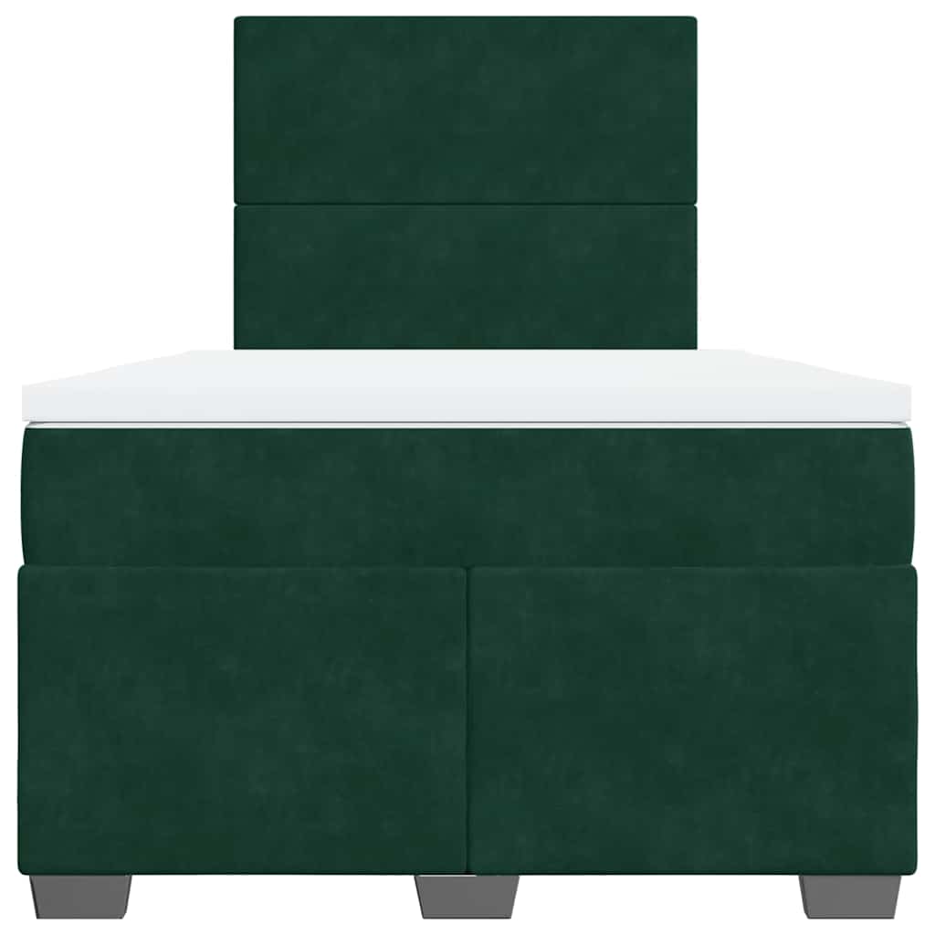 Giroletto a Molle con Materasso Verde Scuro 120x190 cm Velluto