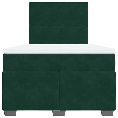 Giroletto a Molle con Materasso Verde Scuro 120x190 cm Velluto