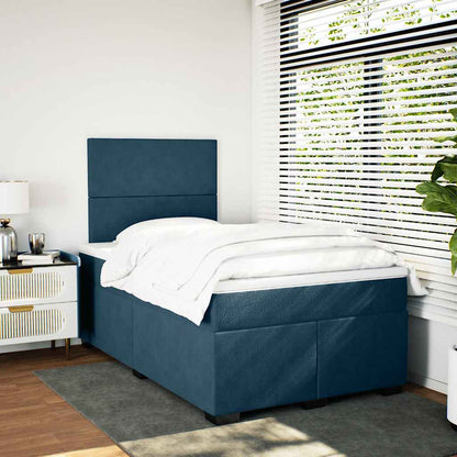 Giroletto a Molle con Materasso Blu 120x190 cm in Velluto