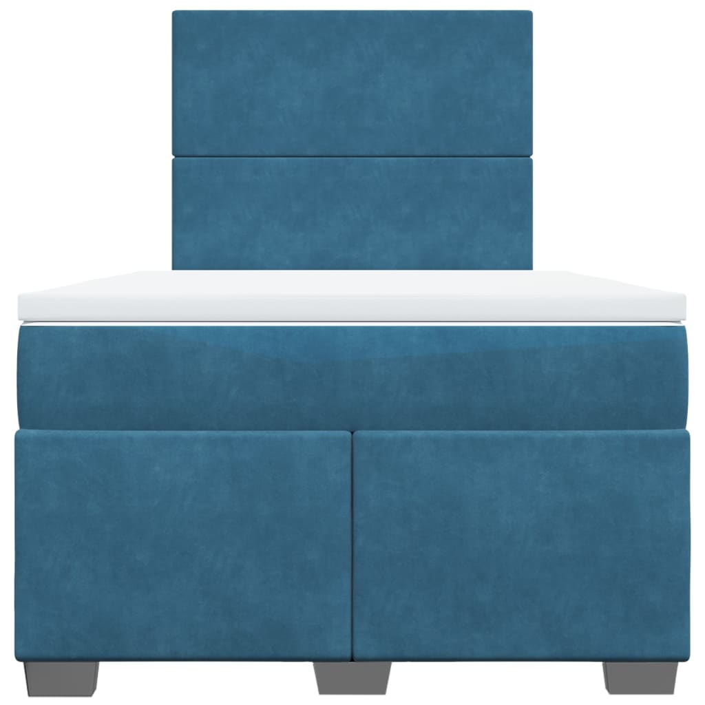 Giroletto a Molle con Materasso Blu 120x190 cm in Velluto