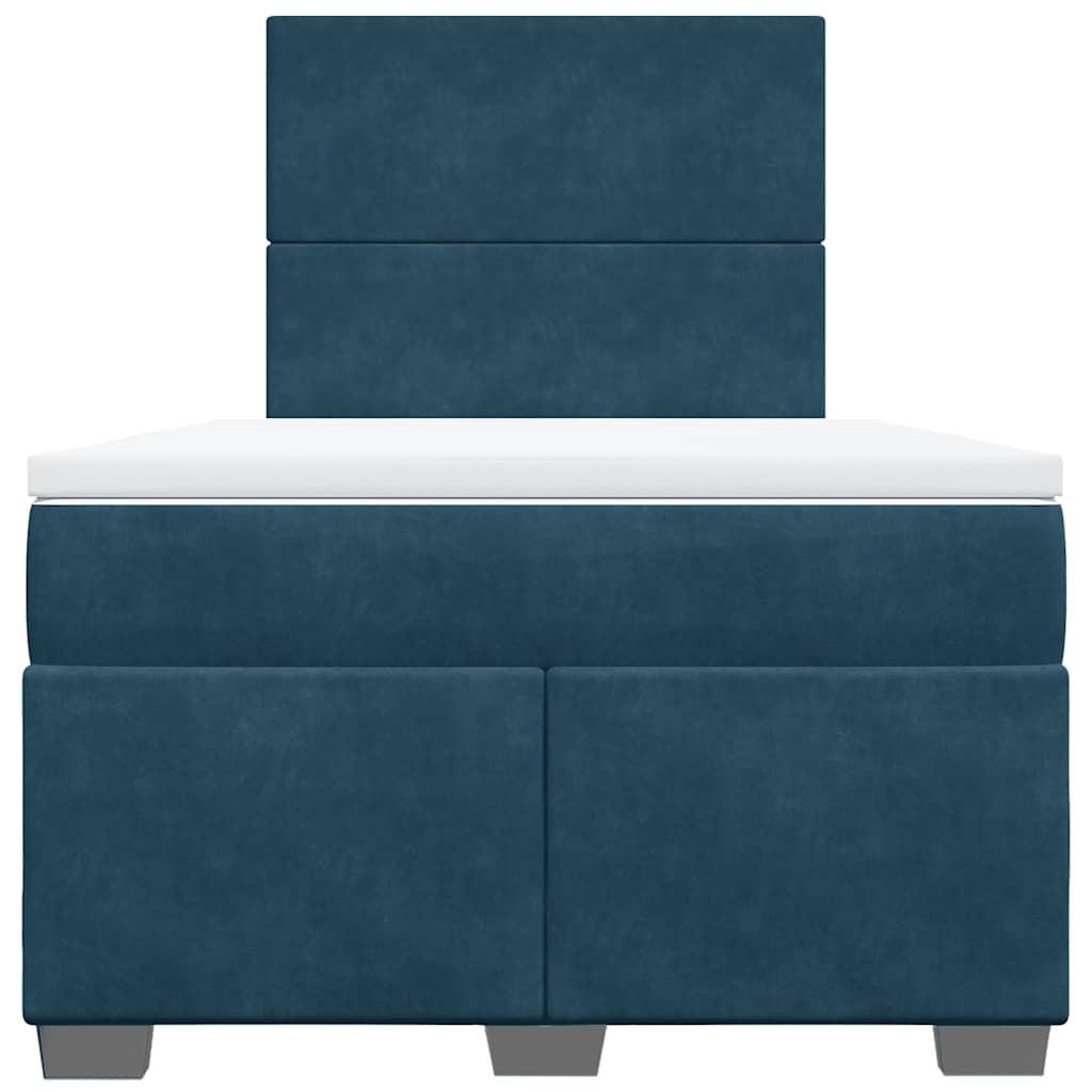 Giroletto a Molle con Materasso Blu 120x190 cm in Velluto