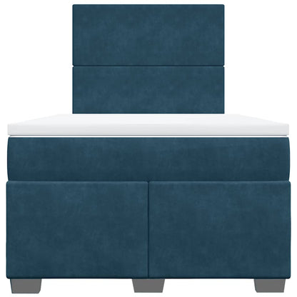 Giroletto a Molle con Materasso Blu 120x190 cm in Velluto