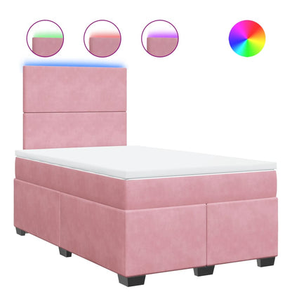 Giroletto a Molle con Materasso Rosa 120x190 cm in Velluto