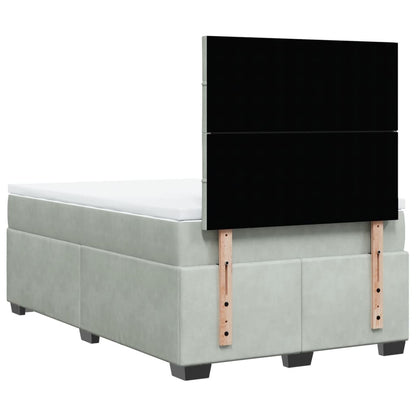 Giroletto a Molle con Materasso Grigio Chiaro 120x190cm Velluto