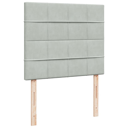 Giroletto a Molle con Materasso Grigio Chiaro 120x190cm Velluto