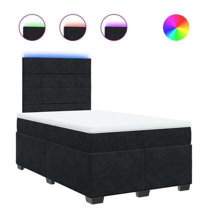 Giroletto a Molle con Materasso Nero 120x190 cm in Velluto - homemem39