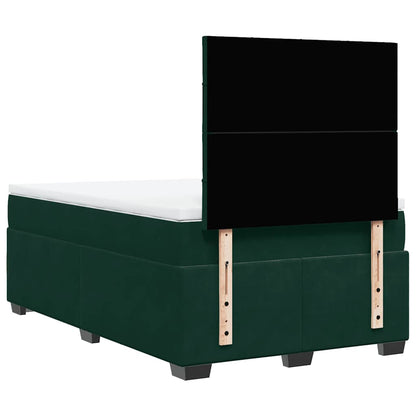 Giroletto a Molle con Materasso Verde Scuro 120x190 cm Velluto