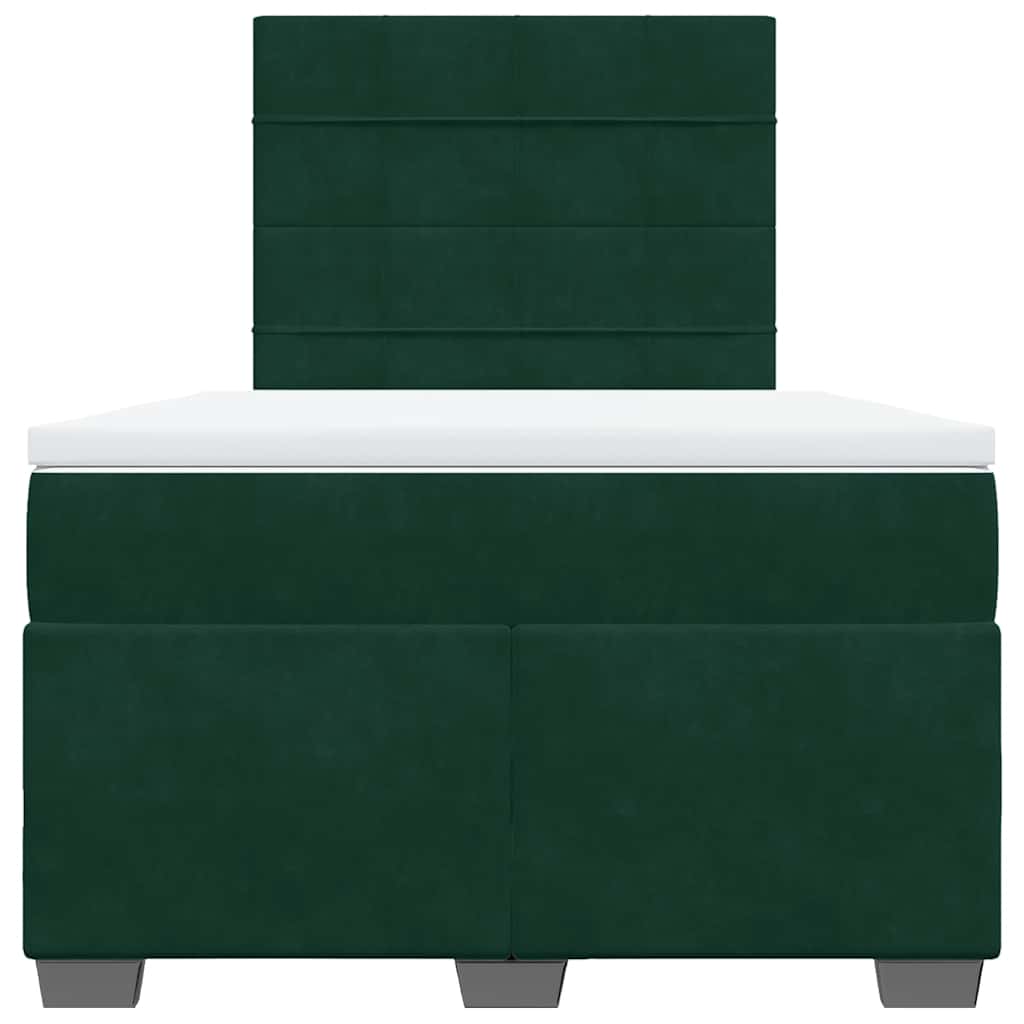 Giroletto a Molle con Materasso Verde Scuro 120x190 cm Velluto