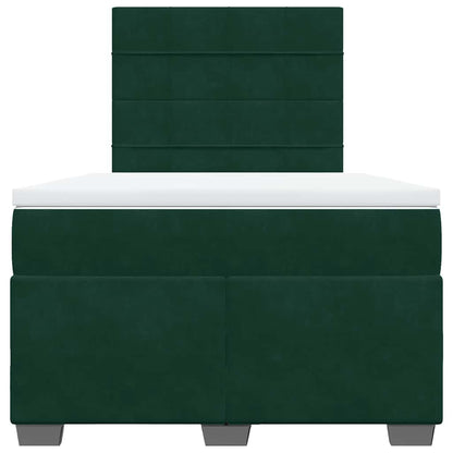 Giroletto a Molle con Materasso Verde Scuro 120x190 cm Velluto