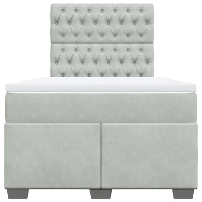 Giroletto a Molle con Materasso Grigio Chiaro 120x190cm Velluto