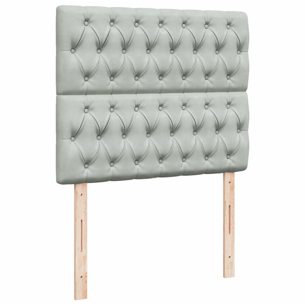 Giroletto a Molle con Materasso Grigio Chiaro 120x190cm Velluto