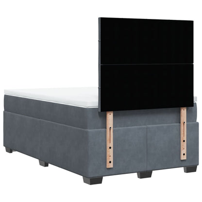 Giroletto a Molle con Materasso Grigio Scuro 120x190 cm Velluto