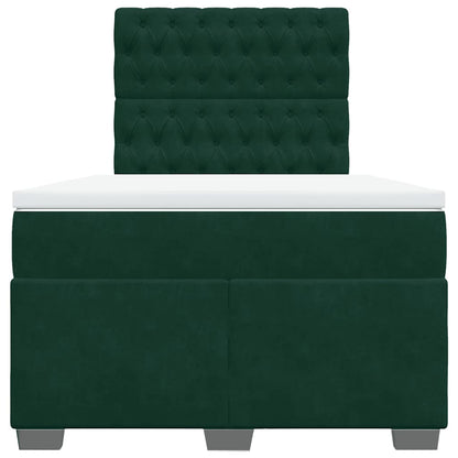 Giroletto a Molle con Materasso Verde Scuro 120x190 cm Velluto
