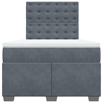 Giroletto a Molle con Materasso Grigio Scuro 120x190 cm Velluto - homemem39
